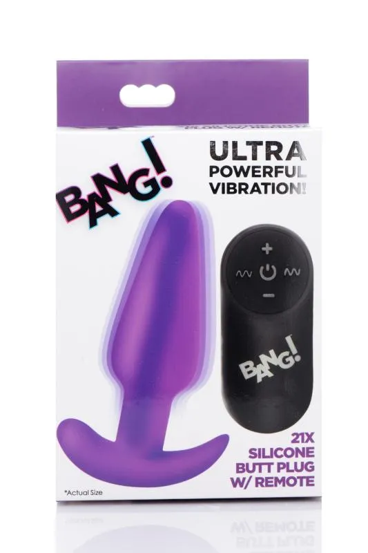 BANG! - Vibrations-Buttplug mit Fernbedienung - Lila