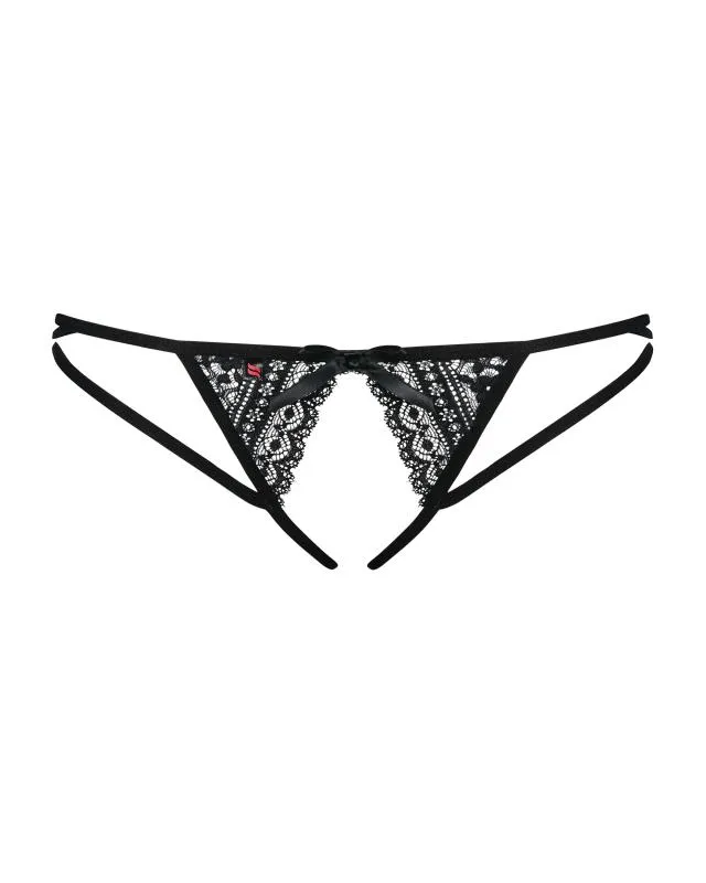Picantina Tanga mit offenem Schritt - Schwarz