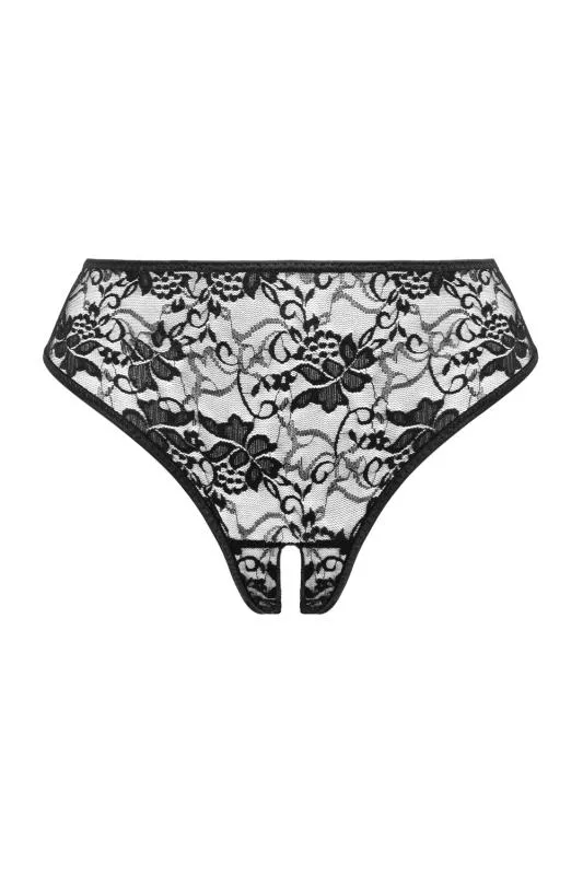 Christine - Sexy Lace Crotchless Panty - Schwarz