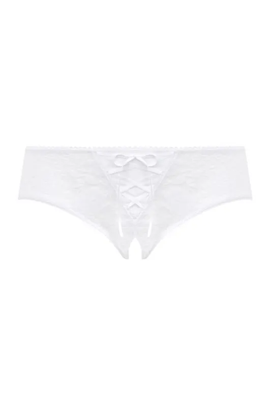 Christine - Schrittfreier Strap-String aus Spitze - Weiß