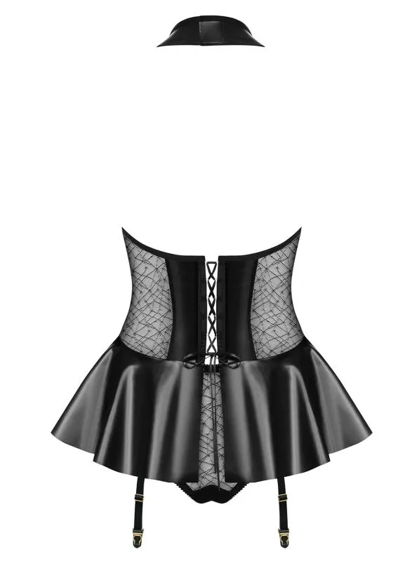 Obsessive – 859-COR-1 Korsett & String – Schwarz