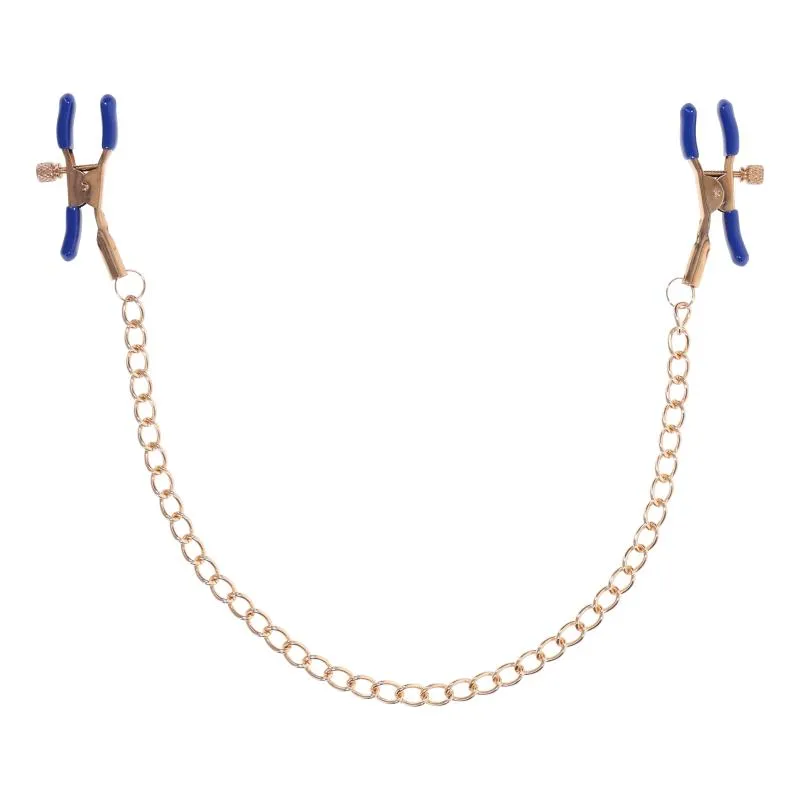 Cougar Brustwarzenklemmen mit Kette - Gold