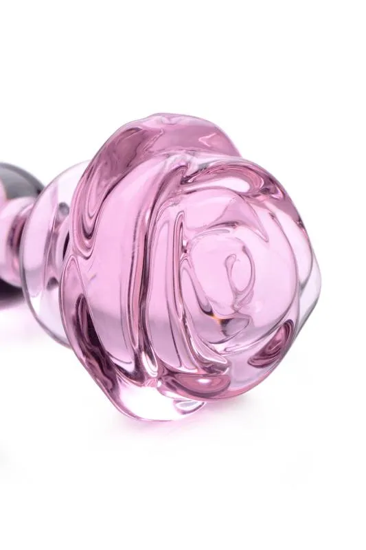 BOOTY SPARKS - Glas-Rosen Analplug Klein - Rosa