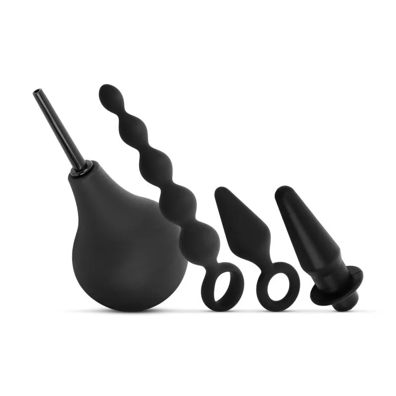 Analplug Set mit Dusche - Schwarz