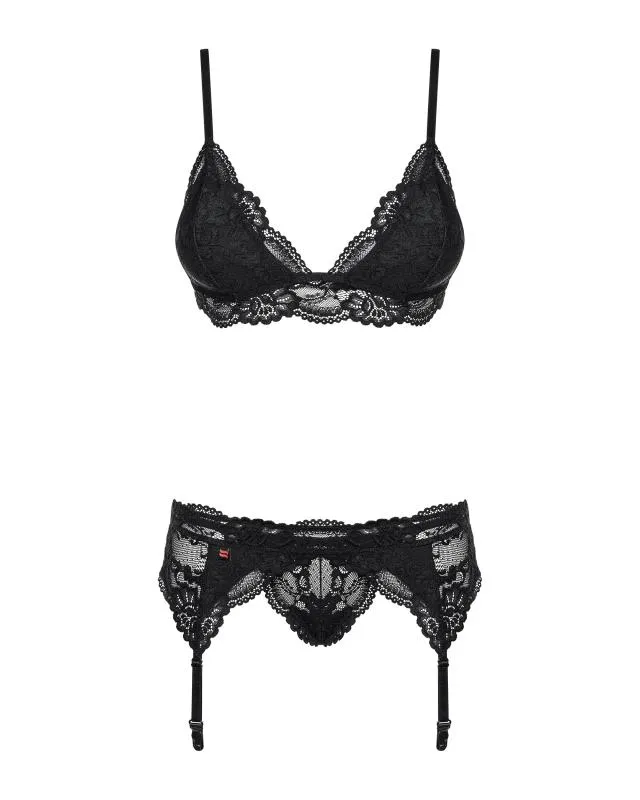 Obsessive - Driedelig Kanten Lingeriesetje