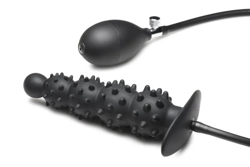 Master Series - Gerippter aufblasbarer Analdildo - Schwarz