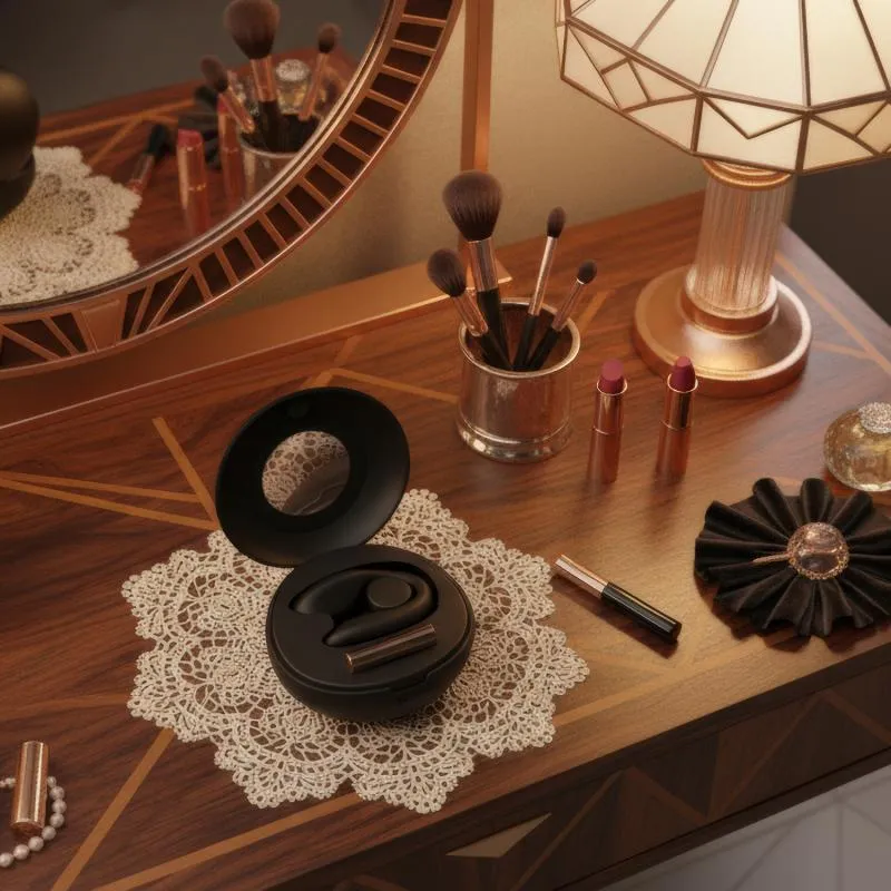 Rosy Gold – C-Shape Paarvibrator mit Luxus Ladeetui – Schwarz