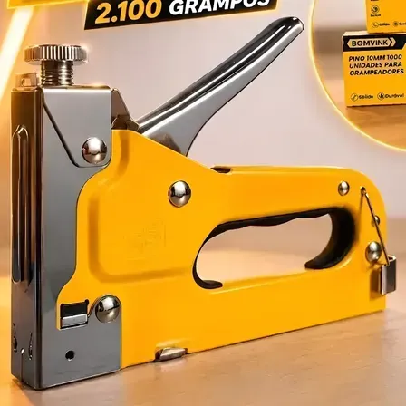 Grampeador Profissional Tapeçaria Madeira + 2100 Grampos Grampeador Profissional Tapeçaria Madeira + 2100 Grampos
