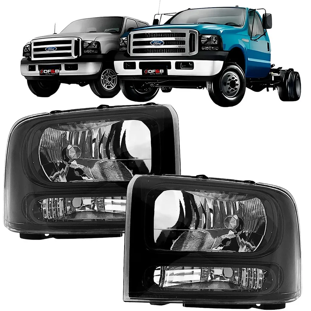Par Farol F250 F350 F4000 2007 2008 2009 10 11 Mascara Negra Par Farol F250 F350 F4000 2007 2008 2009 10 11 Mascara Negra