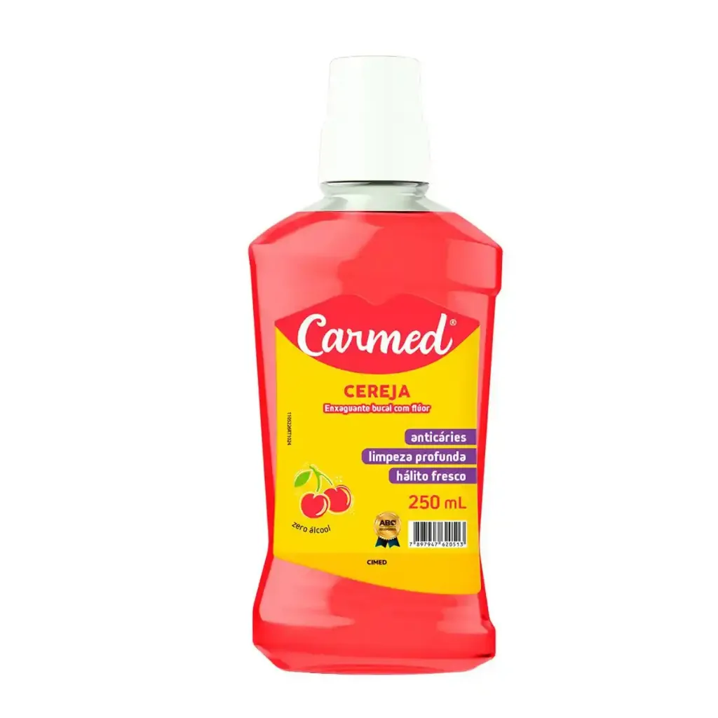 Carmed enxaguatorio bucal 250ml sabor cereja Carmed enxaguatorio bucal 250ml sabor cereja