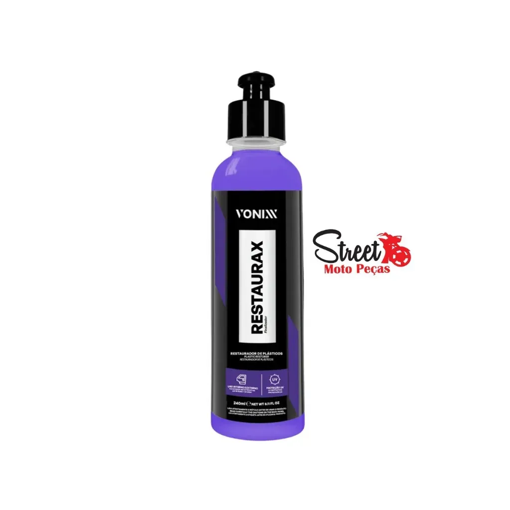 RestauraX Vonixx Restaurador de Plásticos 240ml – Brilho e Proteção para Carros, Motos e Utilidades RestauraX Vonixx Restaurador de Plásticos 240ml – Brilho e Proteção para Carros, Motos e Utilidades