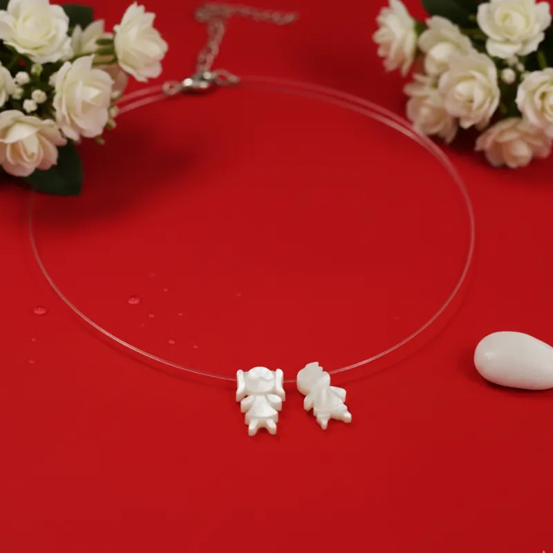 Colar Madreperola Filhos em Nylon Casal Menino Menina Filha Delicado