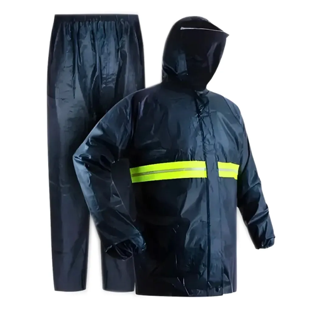 Capa Chuva Motoqueiro pvc Moto Faixa Refletiva Capuz Impermeável Capa Chuva Motoqueiro pvc Moto Faixa Refletiva Capuz Impermeável