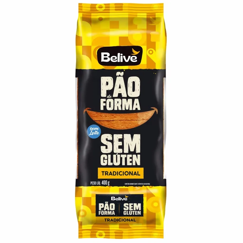 Pão de Forma BELIVE Tradicional Sem Glúten 400g Pão de Forma BELIVE Tradicional Sem Glúten 400g