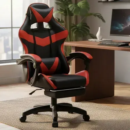 Cadeira De Escritório Gamer Nitro Ergonômica Estofado Couro Sintético Reclinável Altura Ajustável Apoio Para Pés Cor Vermelho Luvinco Cadeira De Escritório Gamer Nitro Ergonômica Estofado Couro Sintético Reclinável Altura Ajustável Apoio Para Pés Cor Vermelho Luvinco