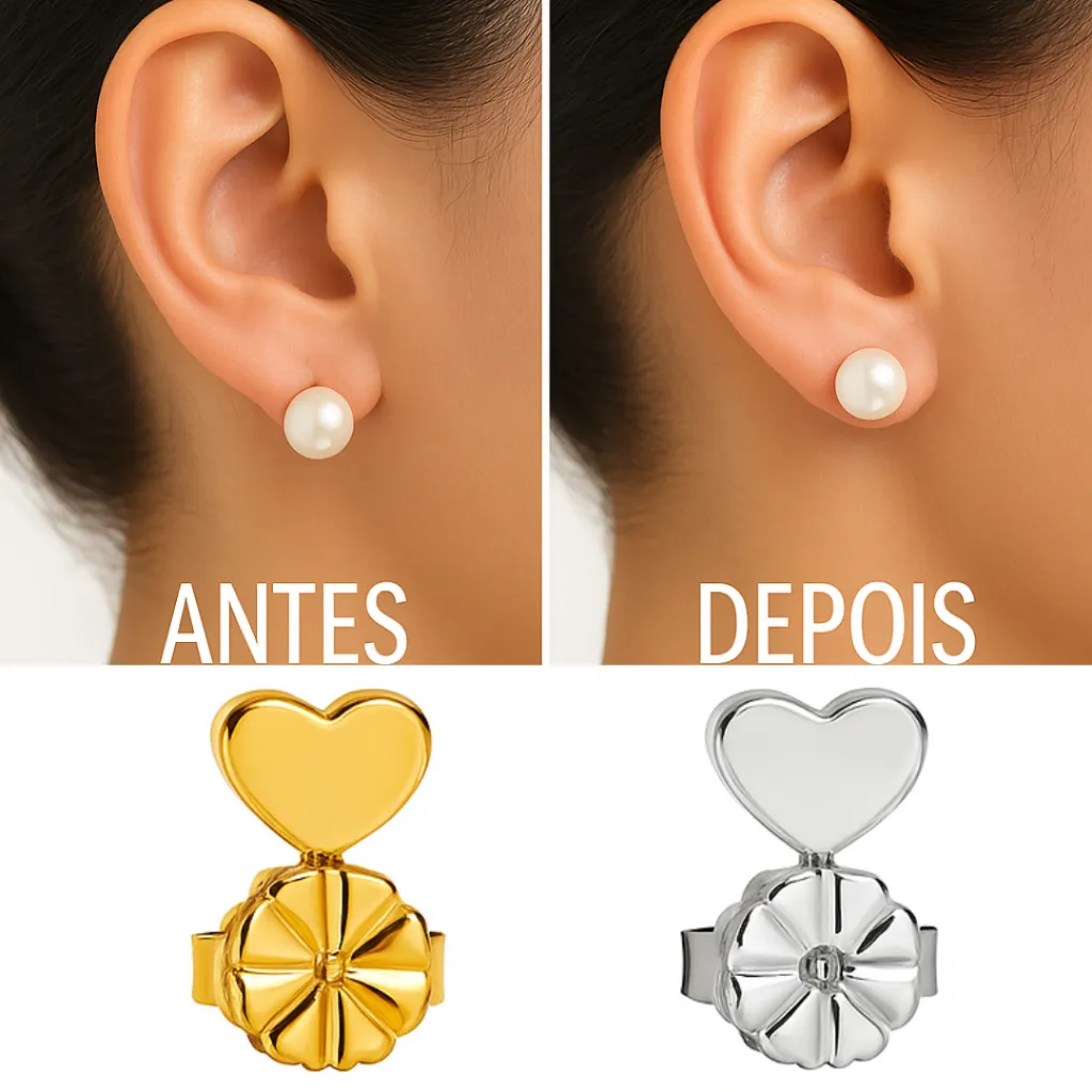 Tarraxa Mágica Sustentação Brincos Orelha Rasgada, Banho Ouro 18k Prata Anti Alérgico Acessórios Femininos Tarraxa Mágica Sustentação Brincos Orelha Rasgada, Banho Ouro 18k Prata Anti Alérgico Acessórios Femininos