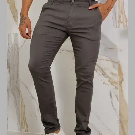 Calça Masculina Sarja Premium Esporte Fino Bolso Faca Lycra Calça Masculina Sarja Premium Esporte Fino Bolso Faca Lycra
