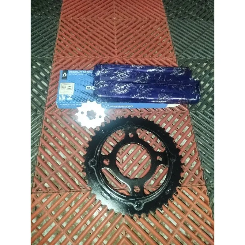 Kit Relação CG 125 Fan Vareta 2000 a 2008 Coroa 44 + Pinhão 14 + Corrente 118L Kit Relação CG 125 Fan Vareta 2000 a 2008 Coroa 44 + Pinhão 14 + Corrente 118L