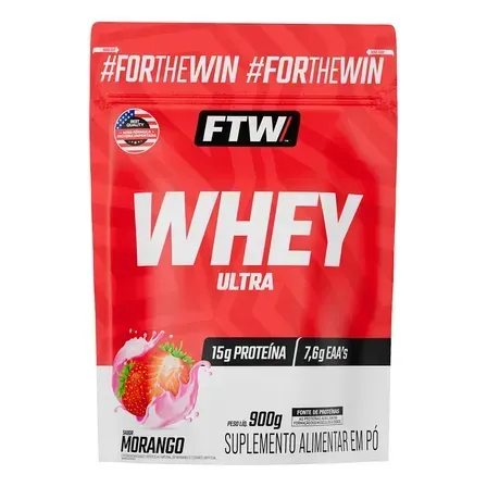 Whey Protein Ultra Refil 900g Sabor Morango - FTW Whey Protein Ultra Refil 900g Sabor Morango - FTW