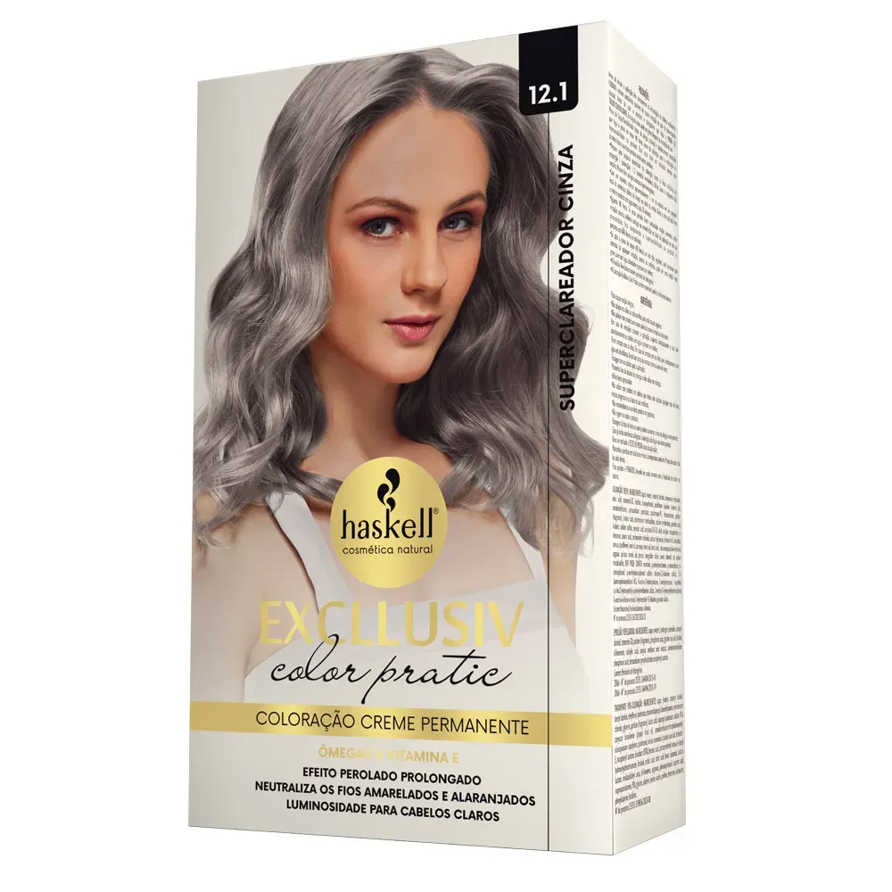Kit Color Pratic 12.1 - Super Clareador Cinza Haskell Kit Color Pratic 12.1 - Super Clareador Cinza Haskell