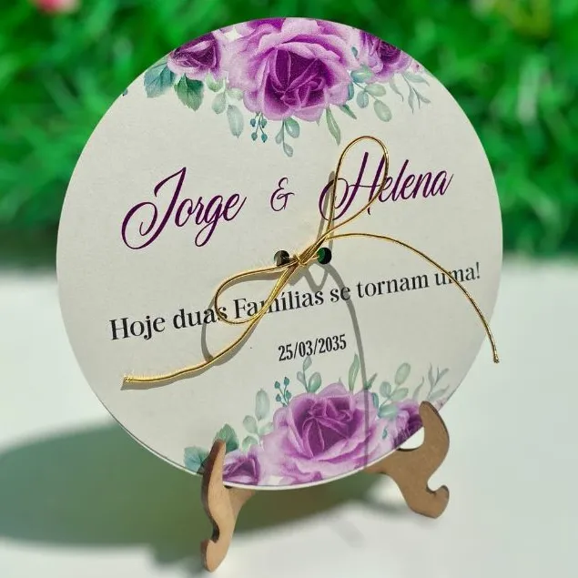 PORTA ALIANÇA PARA CASAMENTO PERSONALIZADO COM FLORES ROXA (LAVANDA) EM MDF PORTA ALIANÇA PARA CASAMENTO PERSONALIZADO COM FLORES ROXA (LAVANDA) EM MDF