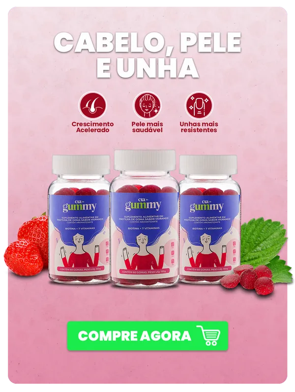 Gummy Tratamento Cabelo, Pele e Unha com até 45% OFF + Frete Grátis + até 10% OFF no PIX Gummy Tratamento Cabelo, Pele e Unha com até 45% OFF + Frete Grátis + até 10% OFF no PIX