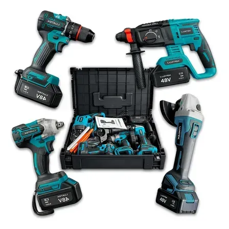 Kit Furadeira Martelete Impacto Esmerilhadeira 48v Elétrica Kit Furadeira Martelete Impacto Esmerilhadeira 48v Elétrica