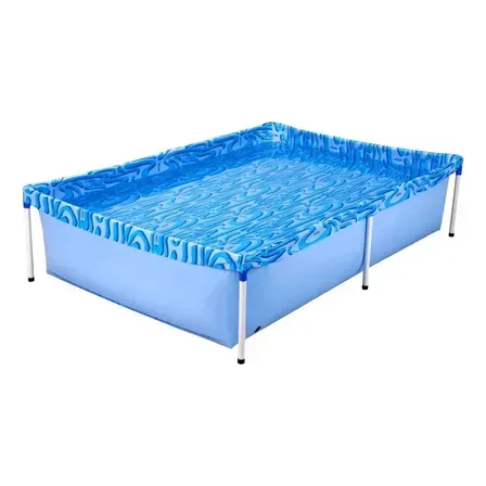 Piscina Infantil Retangular Estrutural Pvc 1000 Litros - Mor Azul Piscina Infantil Retangular Estrutural Pvc 1000 Litros - Mor Azul