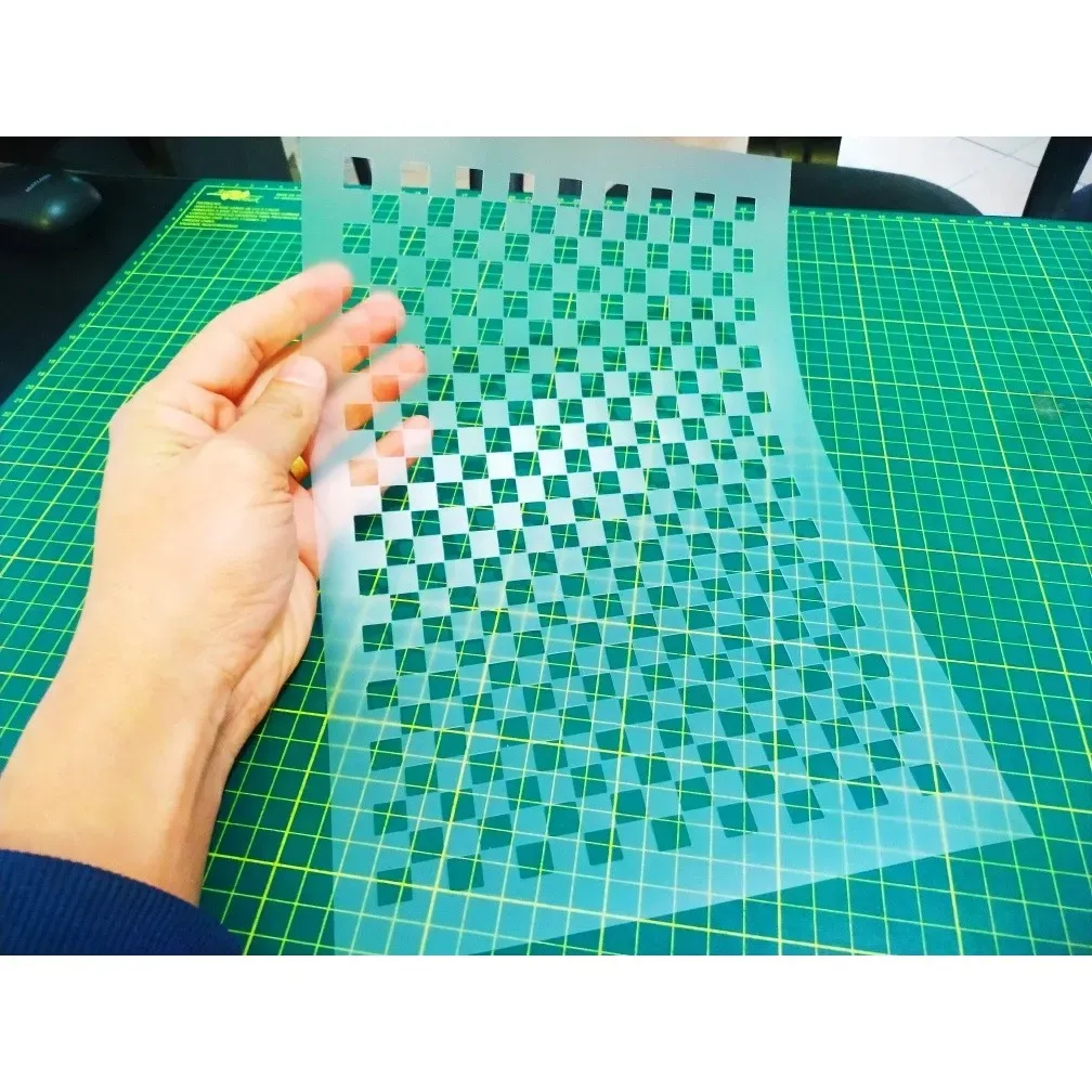 Stencil Quadriculado para Aerografias e Pinturas / Molde Quadradinhos Stencil Quadriculado para Aerografias e Pinturas / Molde Quadradinhos