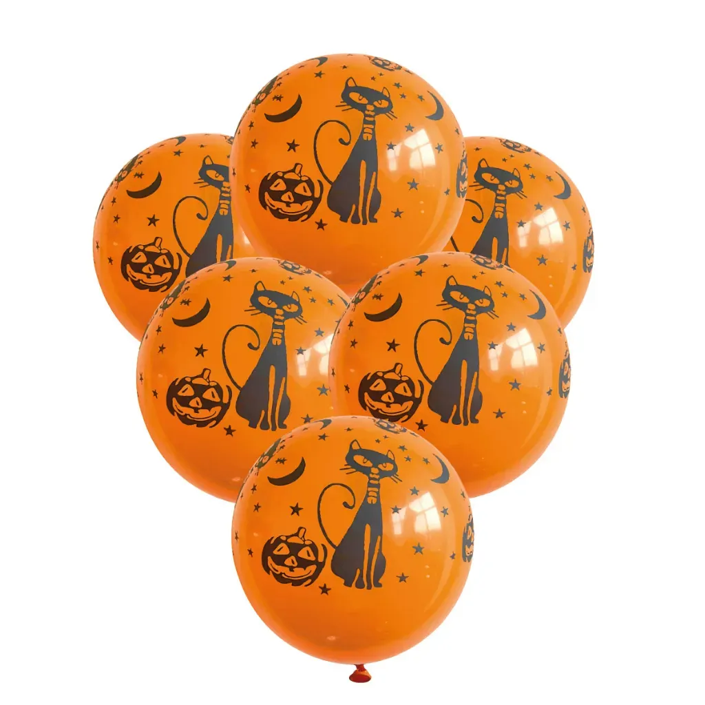 Balão Halloween Laranja - Kt 6 Unidades Balão Halloween Laranja - Kt 6 Unidades