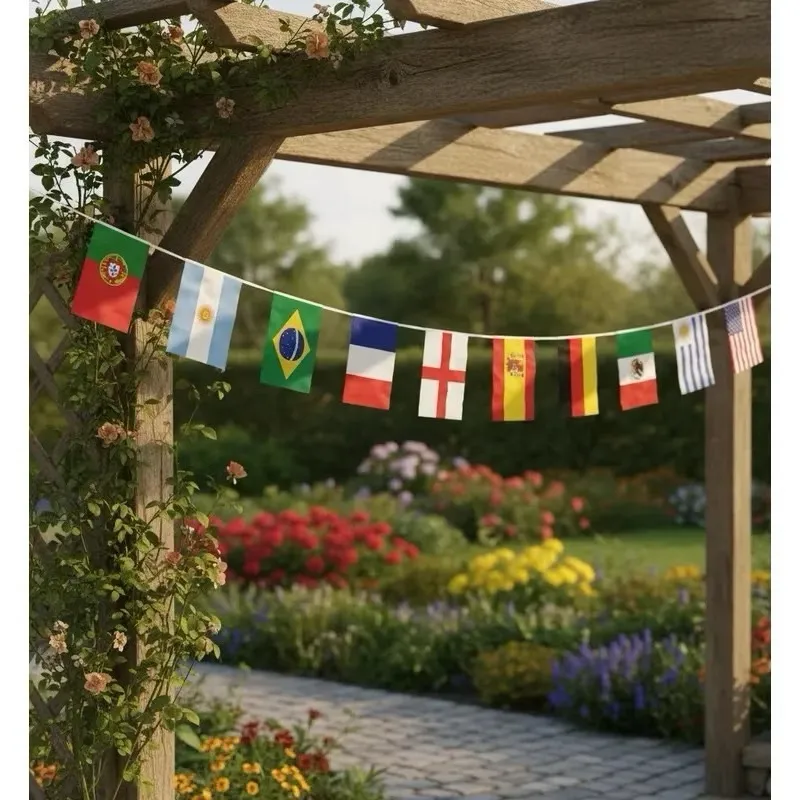Varal De Bandeira Países | Tecido, 30x20cm Cada Bandeira | 3 Metros Cada Pacote | Decoração Copa Do Mundo | Seleção Varal De Bandeira Países | Tecido, 30x20cm Cada Bandeira | 3 Metros Cada Pacote | Decoração Copa Do Mundo | Seleção