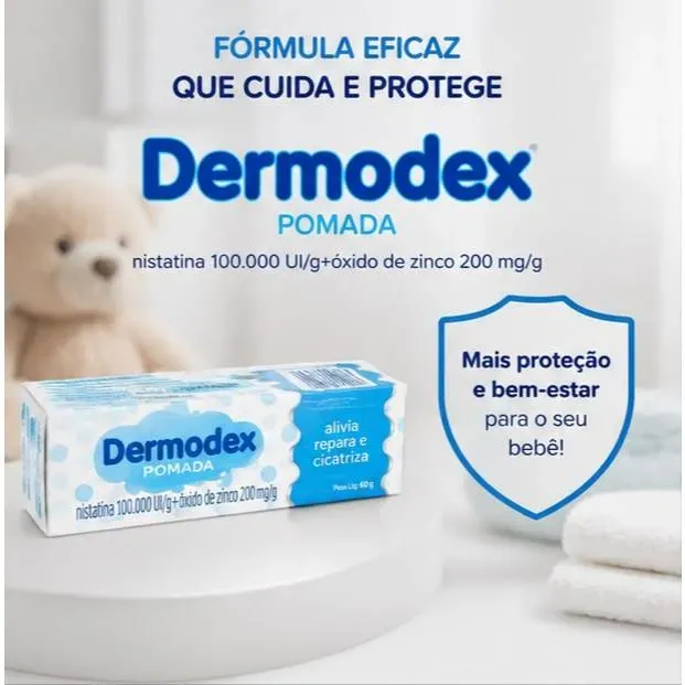 Dermodex Tratamento Pomada 60g | Proteção da Pele do Bebê | Uso Diário Contra Assaduras Dermodex Tratamento Pomada 60g | Proteção da Pele do Bebê | Uso Diário Contra Assaduras