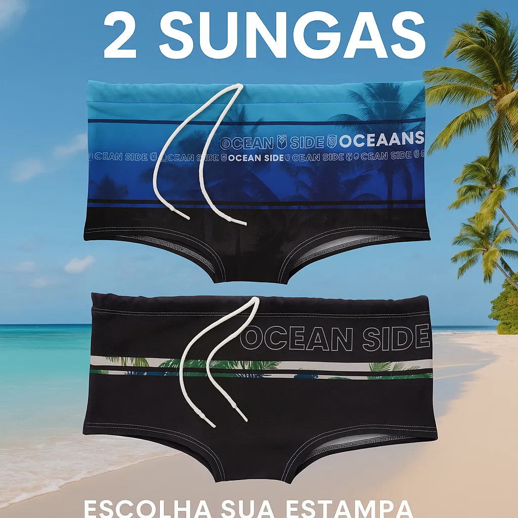 Kit com 2 Sungas Masculinas Estampadas | Moda Praia e Piscina Escolha a Estampa | Frete Grátis Kit com 2 Sungas Masculinas Estampadas | Moda Praia e Piscina Escolha a Estampa | Frete Grátis