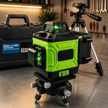 Nível Laser JOYECOMM 12 Linhas Verde 3D Autonivelante, com 2 Baterias e Tripé Nível Laser JOYECOMM 12 Linhas Verde 3D Autonivelante, com 2 Baterias e Tripé
