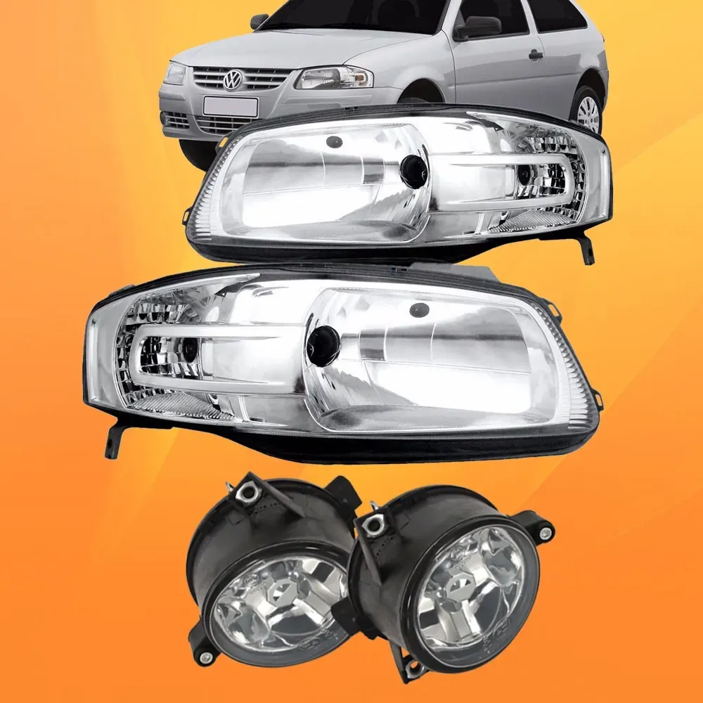 Par Farol Parati Saveiro Gol G4 Masc Cromada + Par Milhas G4 Par Farol Parati Saveiro Gol G4 Masc Cromada + Par Milhas G4