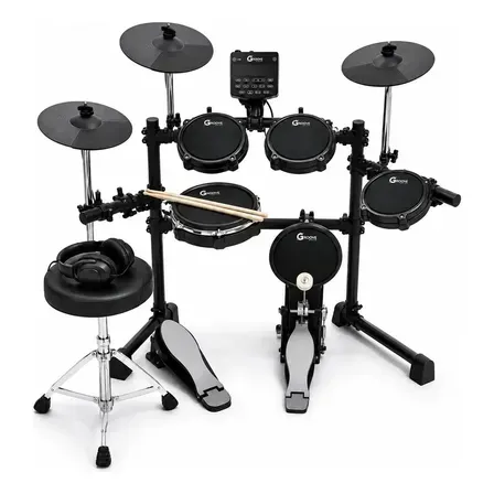 Kit Bateria Eletrônica Completa Groove Drums Edg500 5 Pads Peles Mesh 3 Pratos Profissional Sensibilidade Aro + Banco Fone De Ouvido Kit Bateria Eletrônica Completa Groove Drums Edg500 5 Pads Peles Mesh 3 Pratos Profissional Sensibilidade Aro + Banco Fone De Ouvido