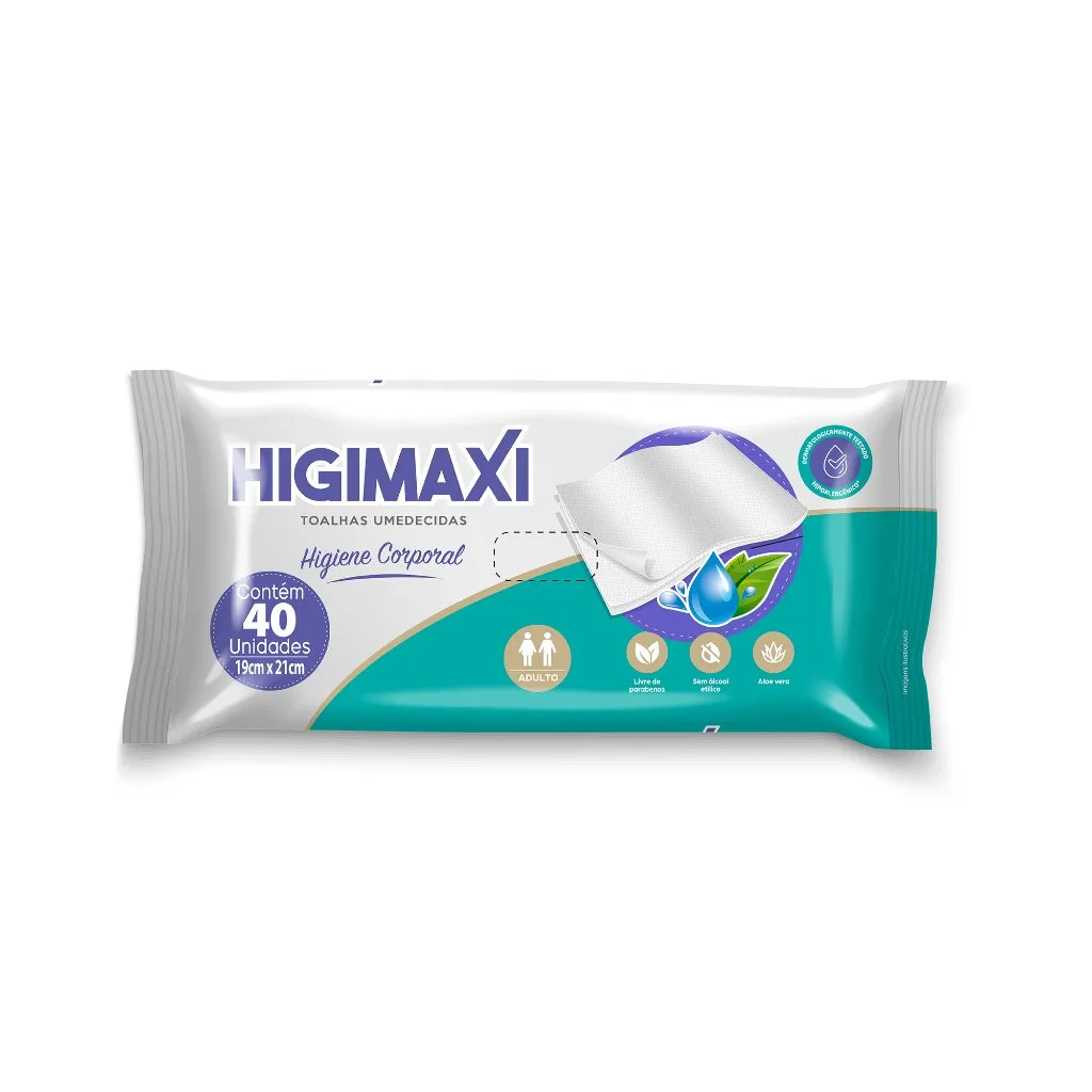 Toalhas Umedecidas para Adultos Higimaxi Higiene Corporal Toalhas Umedecidas para Adultos Higimaxi Higiene Corporal