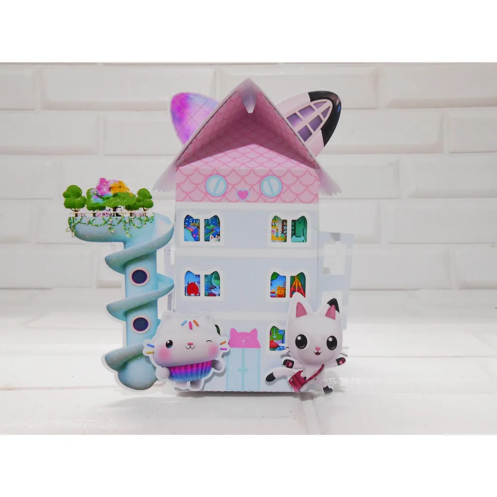 Kit com 5 Caixas Casinha Personalizadas A Casa Mágica da Gabby 3D Kit com 5 Caixas Casinha Personalizadas A Casa Mágica da Gabby 3D