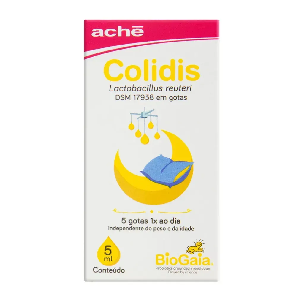 Colidis Gotas 5ml Aché Probiótico Infantil Suplemento Alimentar Original BioGaia Lactobacillus Colidis Gotas 5ml Aché Probiótico Infantil Suplemento Alimentar Original BioGaia Lactobacillus
