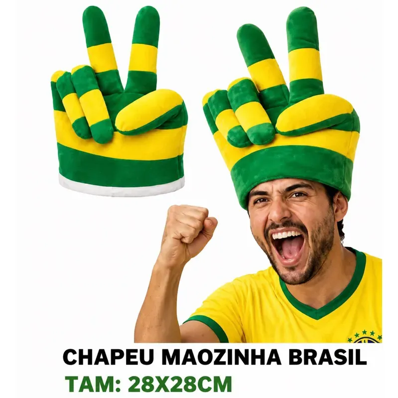 Chapéu Mãozinha Listrada Do Brasil | 28x28cm | Veludo | Joia, Salve Copa Do Mundo, Seleção Brasileira, Brasil, Futebol Chapéu Mãozinha Listrada Do Brasil | 28x28cm | Veludo | Joia, Salve Copa Do Mundo, Seleção Brasileira, Brasil, Futebol
