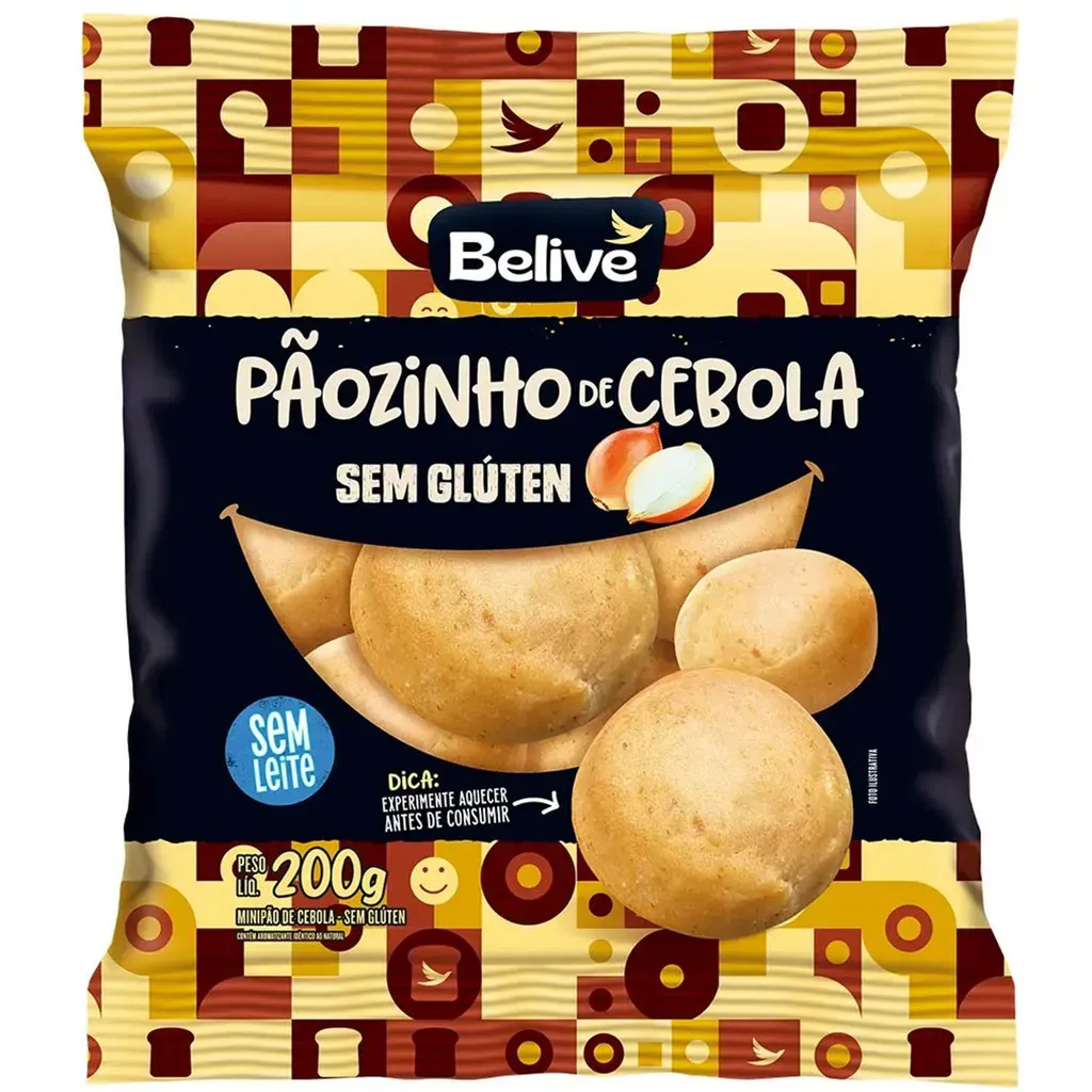 Pãozinho de Cebola sem Glúten BELIVE 200g Pãozinho de Cebola sem Glúten BELIVE 200g