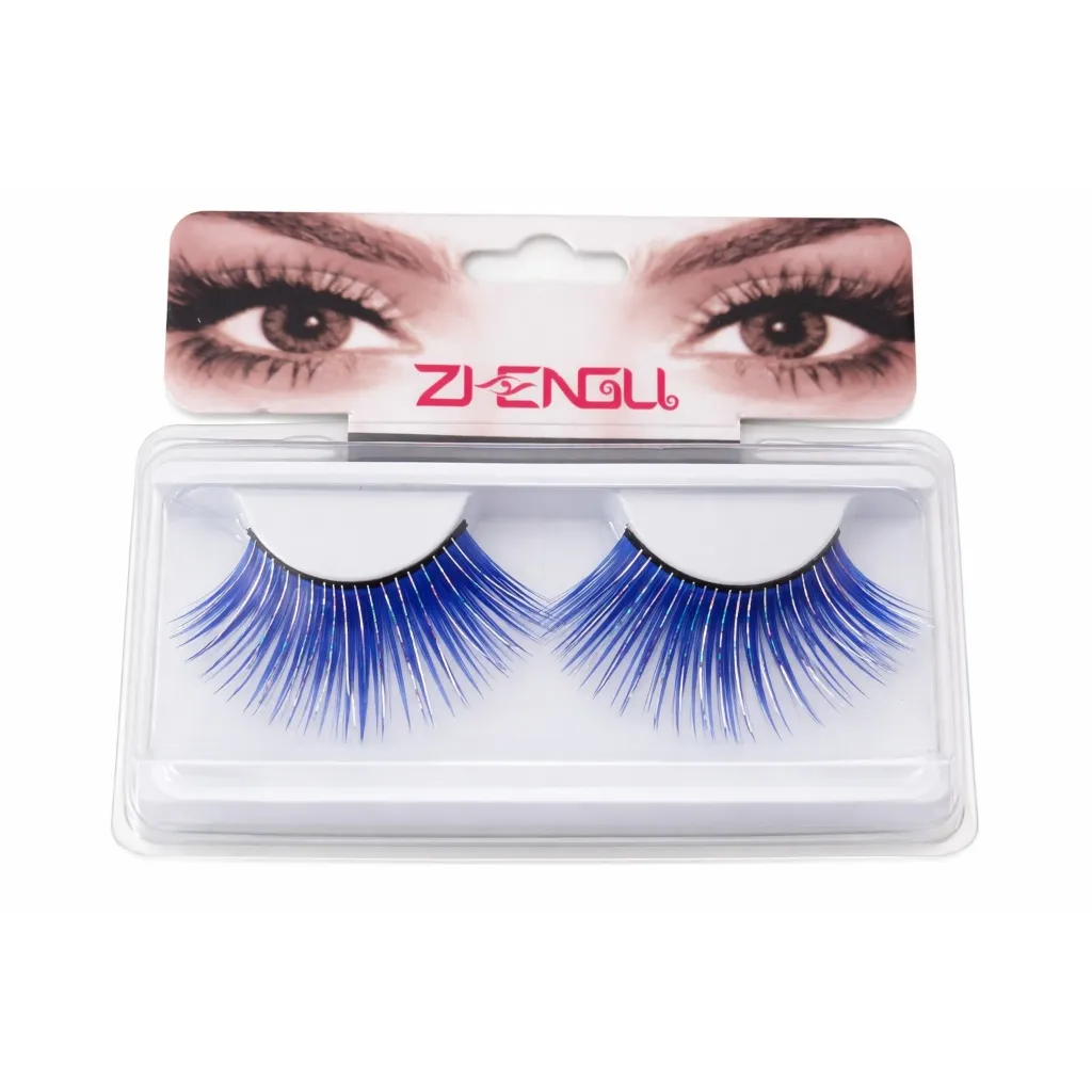 Cílios Postiços Brilhantes Para Maquiagem De Carnaval Azul Cílios Postiços Brilhantes Para Maquiagem De Carnaval Azul