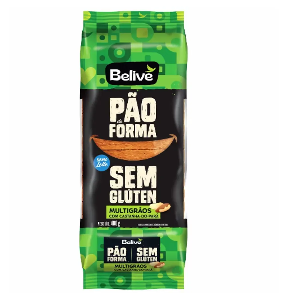 Pão de Forma BELIVE Multigrãos Sem Glúten 400g Pão de Forma BELIVE Multigrãos Sem Glúten 400g