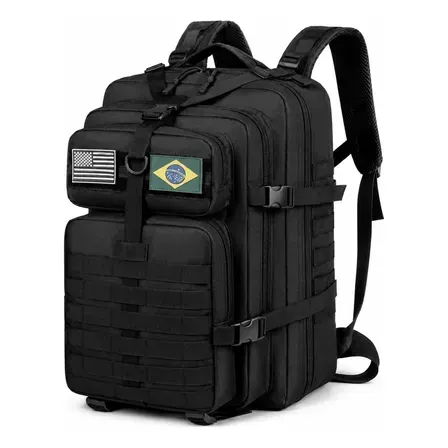 Mochila Masculina Tatica 50l Impermeavel Militar Reforçada Preto Mochila Masculina Tatica 50l Impermeavel Militar Reforçada Preto