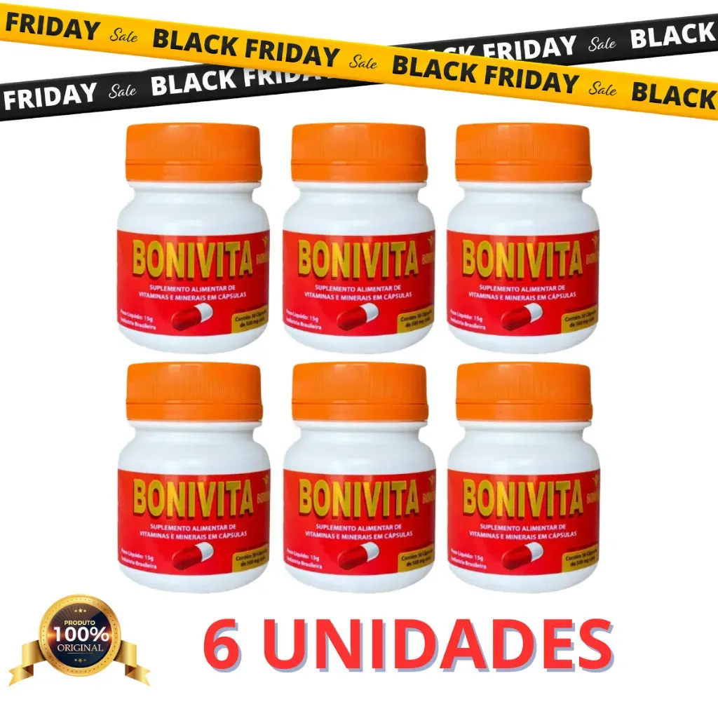 06 Frascos Bonivita Suplemento Alimentar Natural e Funcional - 30 Caps - 100% Natural 06 Frascos Bonivita Suplemento Alimentar Natural e Funcional - 30 Caps - 100% Natural
