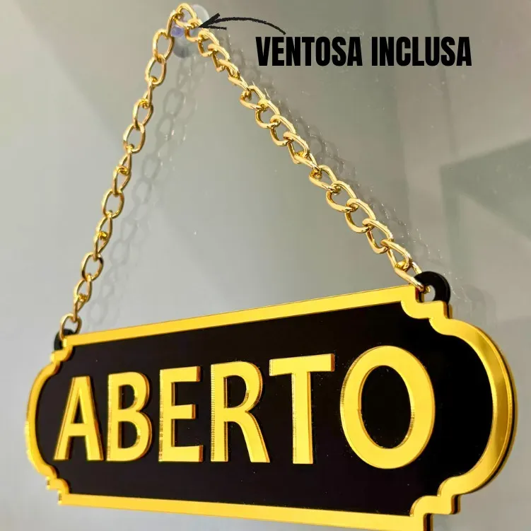 PLACA ABERTO E FECHADO EM ACRLICO ESPELHADO PARA LOJA COM VENTOSA PLACA ABERTO E FECHADO EM ACRLICO ESPELHADO PARA LOJA COM VENTOSA