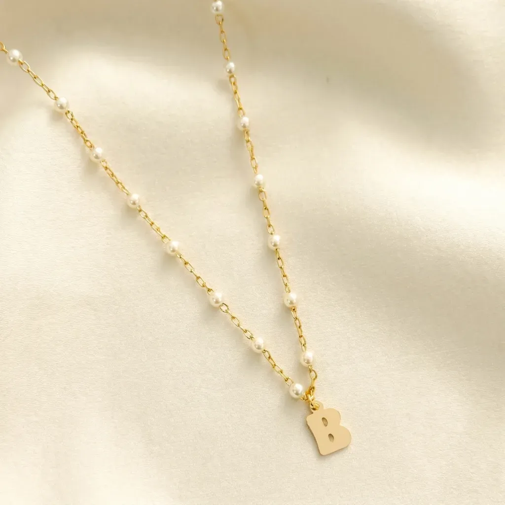 Colar Letra Inicial Com Pérola Banhado Ouro18k Prata925 Antialergico Presente Colar Letra Inicial Com Pérola Banhado Ouro18k Prata925 Antialergico Presente