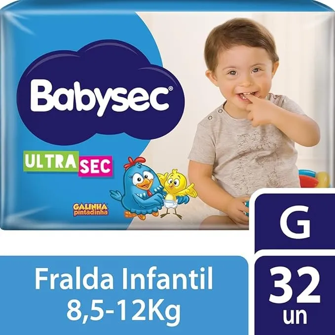 Fralda Babysec Ultrasec G 32un Galinha Pintadinha 12h Proteção Antivazamento Conforto Seco Bebê Fralda Babysec Ultrasec G 32un Galinha Pintadinha 12h Proteção Antivazamento Conforto Seco Bebê