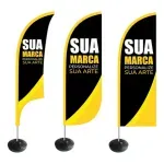 Wind Banner Personalizado Kit Completo Do Seu Jeito 2,8m Wind Banner Personalizado Kit Completo Do Seu Jeito 2,8m