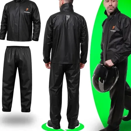 Capa De Chuva Moto Pioneira Impermeável Pvc Motoqueiro Frio Preto Com Laranja Masculino - G Capa De Chuva Moto Pioneira Impermeável Pvc Motoqueiro Frio Preto Com Laranja Masculino - G